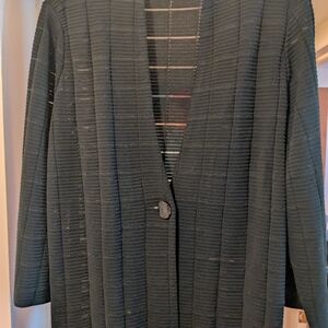 Ming Wang Black Blazer Classic Suit Jacket